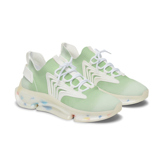 Mint Mesh-Knit Sneakers with White Detail