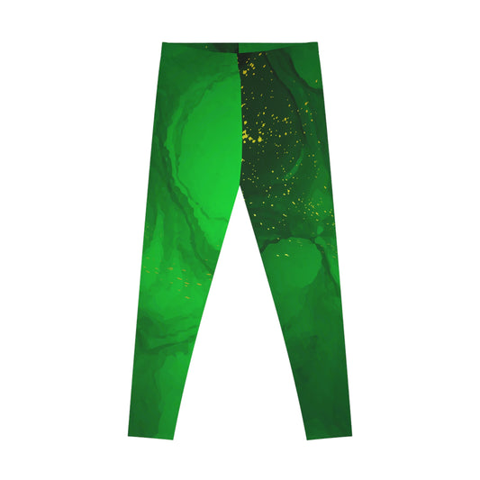 Green Galaxy Marble Leggings