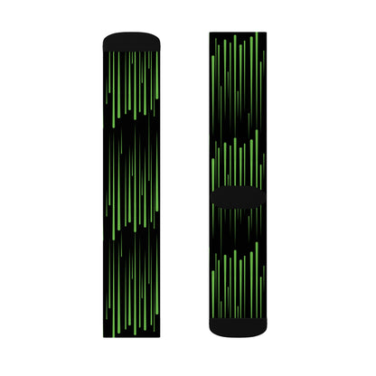 Green Striped Unisex Crew Socks