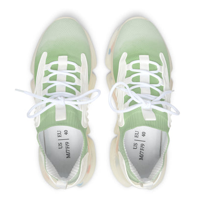 Mint Mesh-Knit Sneakers with White Detail