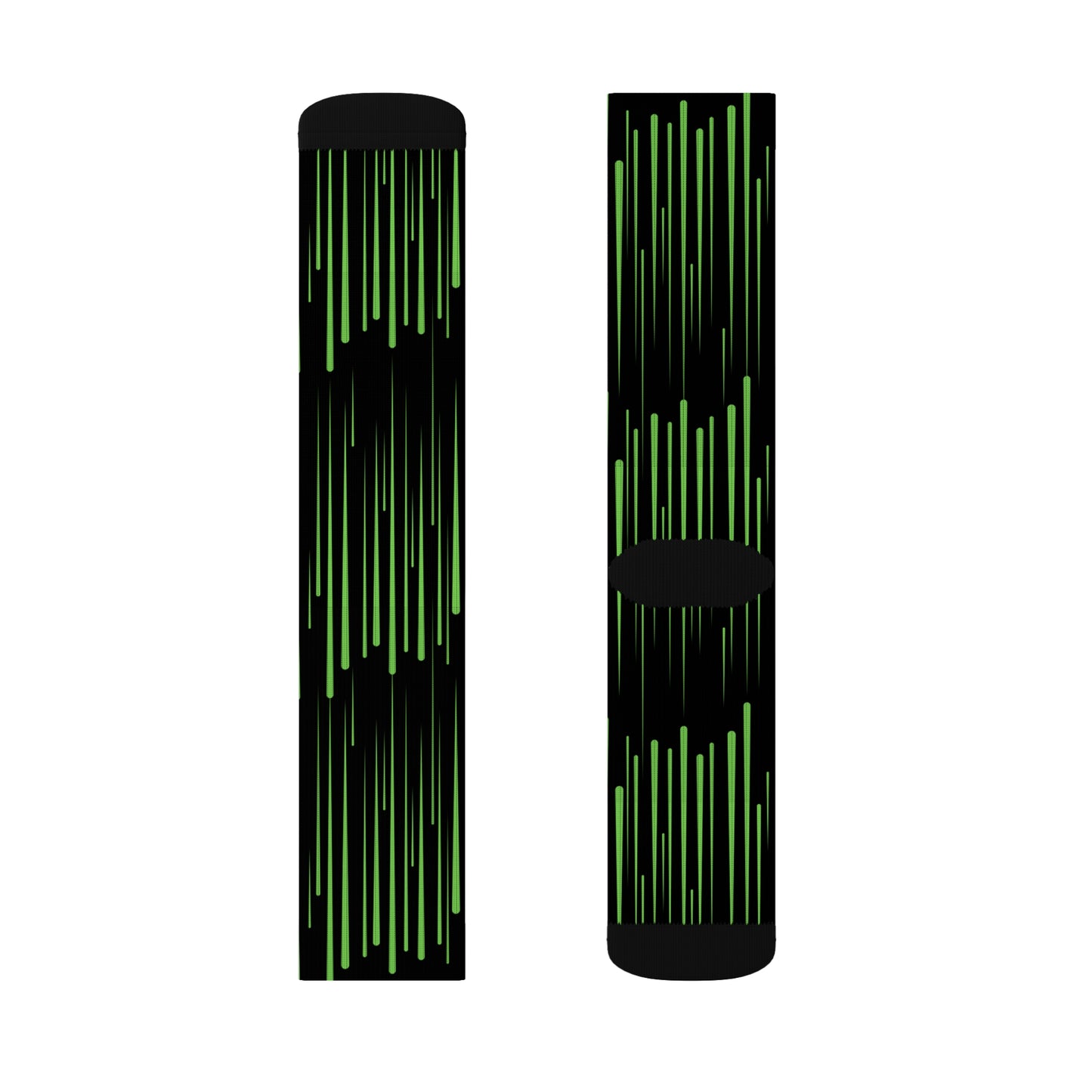 Green Striped Unisex Crew Socks