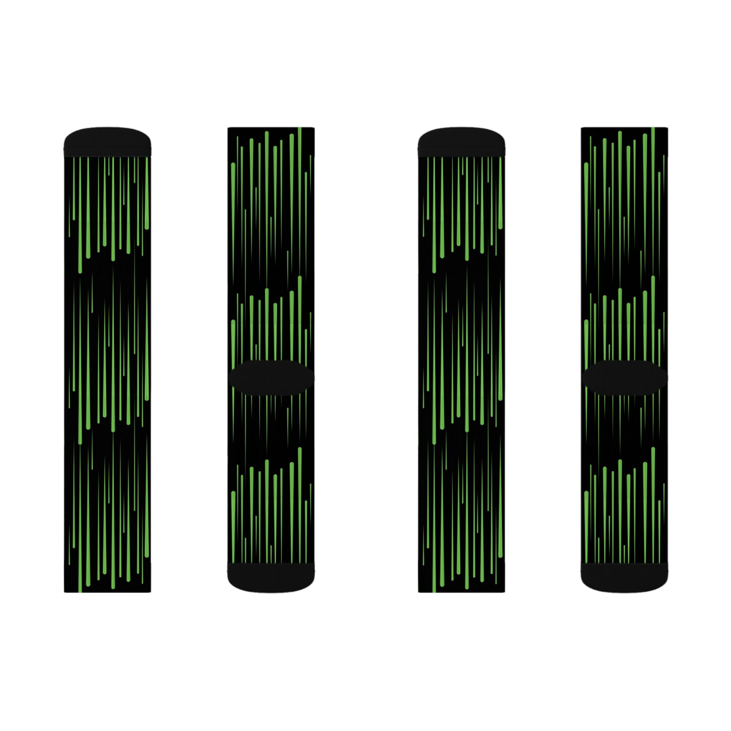 Green Striped Unisex Crew Socks