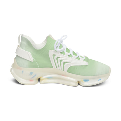 Mint Mesh-Knit Sneakers with White Detail
